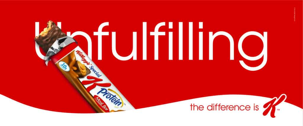Special K protein bar and text Fulfilling