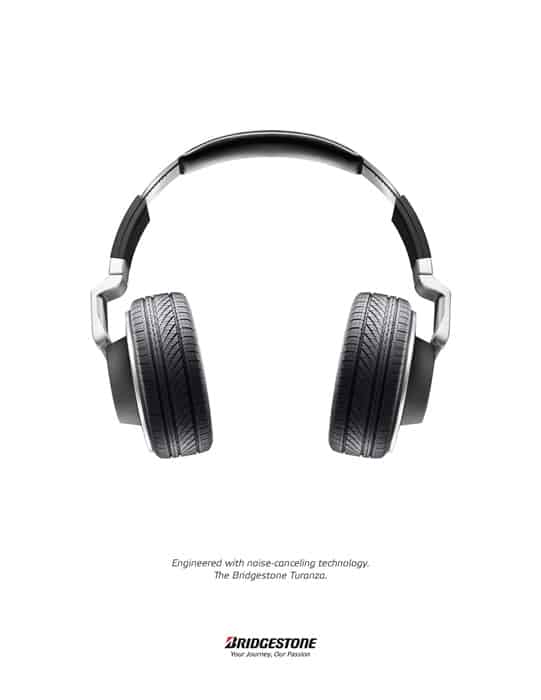 Bridgestone: Headphones with tires for ear cups