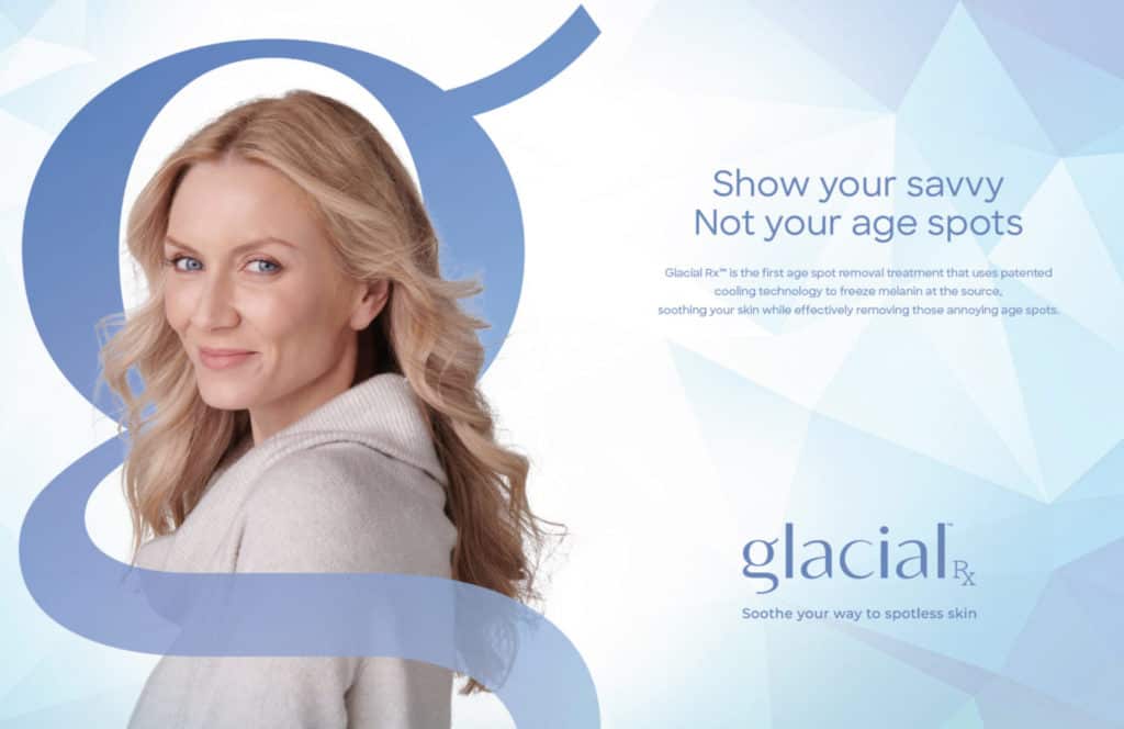 Glacial Rx advertisment with blonde woman